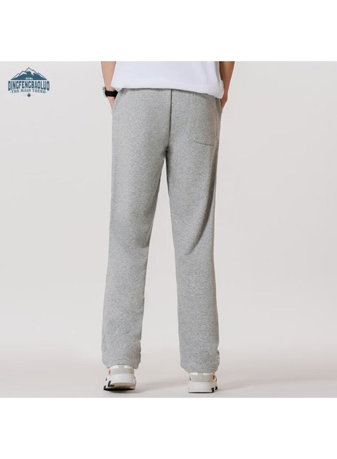 Dingfengbaoluo Men's Casual Pants Spring Summer Fashion Brand Straight Wide Leg Loose Stylish All-match Sports Trousers Ddf13 Light Grey M - Image 3