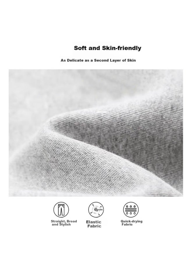 Dingfengbaoluo Men's Casual Pants Spring Summer Fashion Brand Straight Wide Leg Loose Stylish All-match Sports Trousers Ddf13 Light Grey M - Image 1