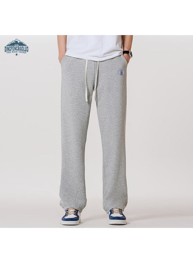 Dingfengbaoluo Men's Casual Pants Spring Summer Fashion Brand Straight Wide Leg Loose Stylish All-match Sports Trousers Ddf13 Light Grey M - Image 5
