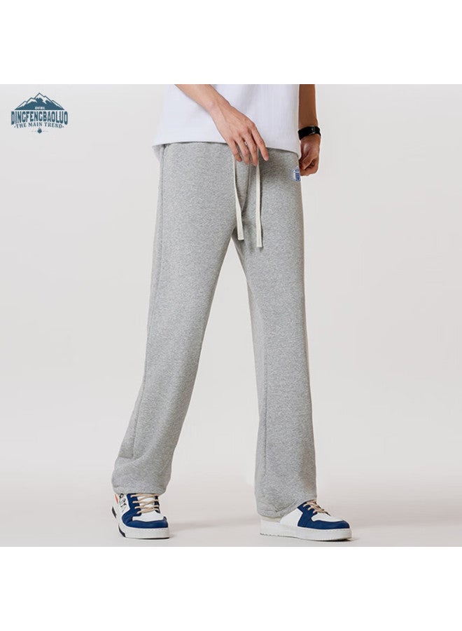 Dingfengbaoluo Men's Casual Pants Spring Summer Fashion Brand Straight Wide Leg Loose Stylish All-match Sports Trousers Ddf13 Light Grey M - Image 4