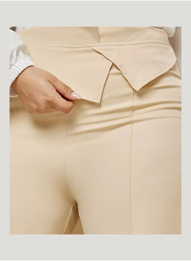 Styli High Rise Woven Straight Leg Trouser