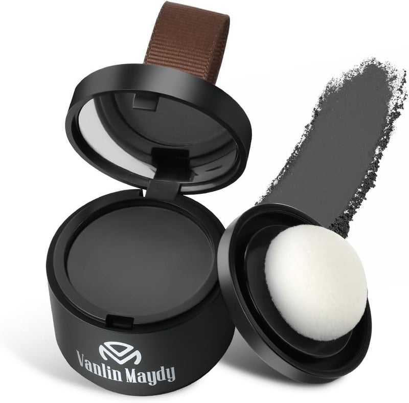 Instantly Hairline Powder Hair Root Touch Up Concealer Windproof Sweatproof With Mirror and Puff Natural Black