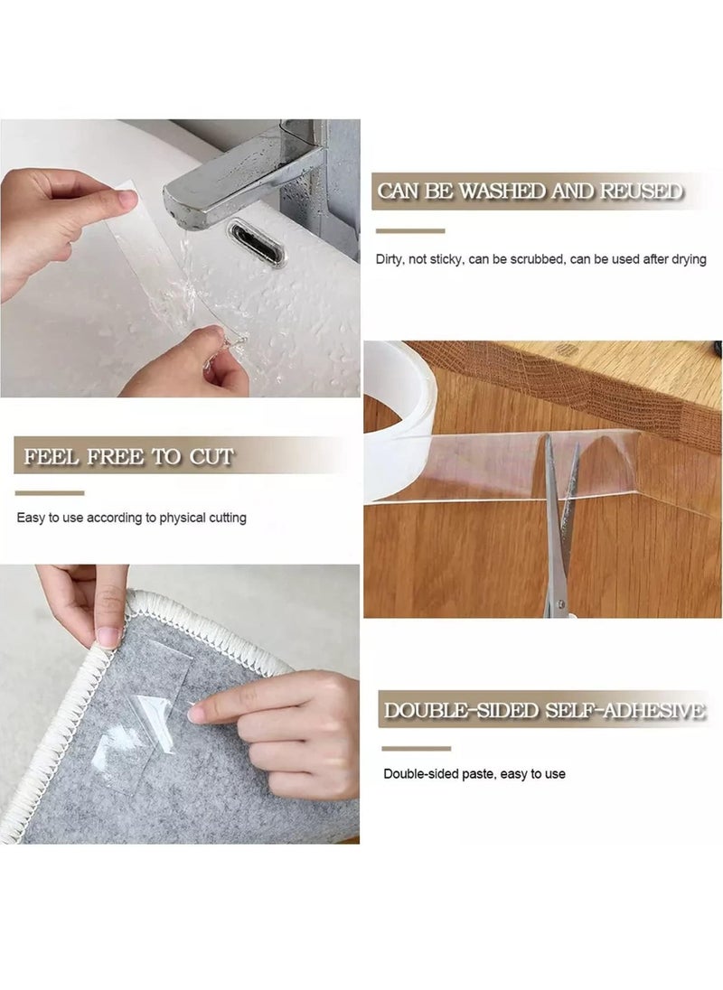 Rwnq Double-Sided Acrylic Magic Tape - Washable and Reusable - 5 Meters  - Image 2