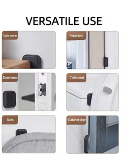 Oasisgalore 6 Pack Square Door Stoppers with Strong Adhesive, White/Gray/Black, Rubber Furniture Protectors  - Image 2