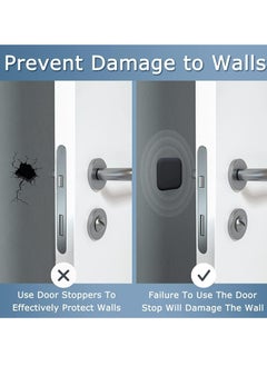 Oasisgalore 6 Pack Square Door Stoppers with Strong Adhesive, White/Gray/Black, Rubber Furniture Protectors  - Image 3