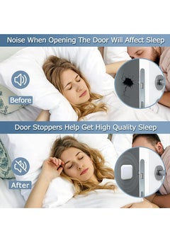 Oasisgalore 6 Pack Square Door Stoppers with Strong Adhesive, White/Gray/Black, Rubber Furniture Protectors  - Image 5