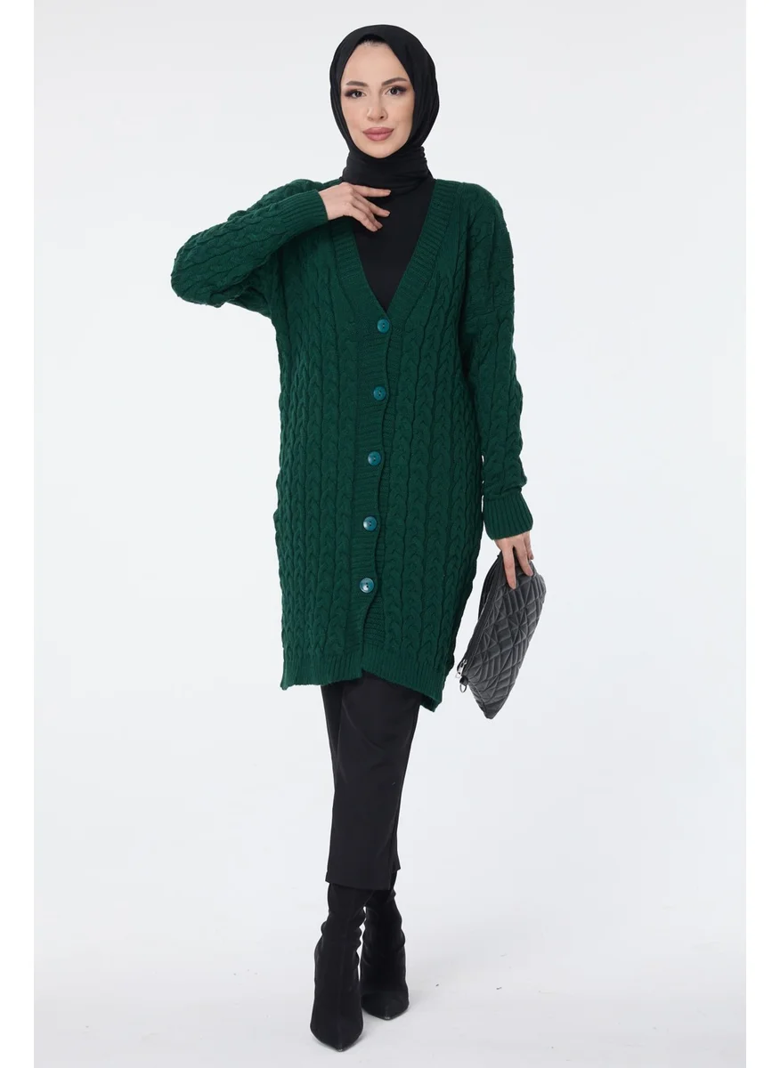 Tofisa 23703-ZUMRUT Knitwear Cardigan