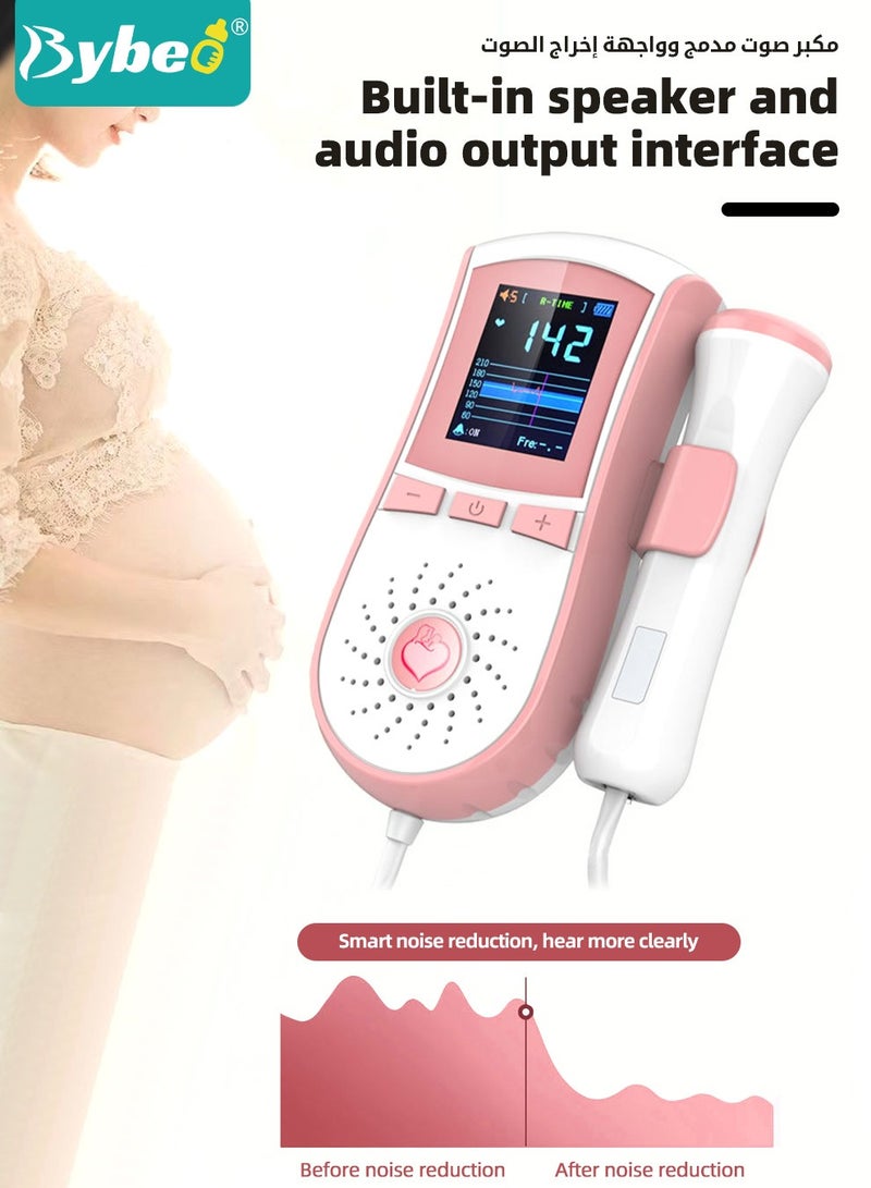 Bybeo Baby Fetal Doppler, Fetal Heart Rate Monitor, Ultrasound Heart Rate Detector, Probe Prenatal Baby Fetal Heartrate Monitor, Home Doppler Meter with LCD Display with 2 PCS Monitor Belt - Image 5