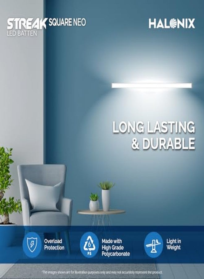 Halonix Streak Square 10-Watt LED Batten - Pack of 2 (Cool White) - Image 4