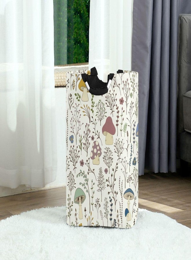 YETTASBIN Mushroom Laundry Hamper, Waterproof Foldable Laundry Basket Large Dirty Clothes Toys Storage Basket with Handle for Bathroom, Bedroom, Laundry Room, Playroom - Image 2