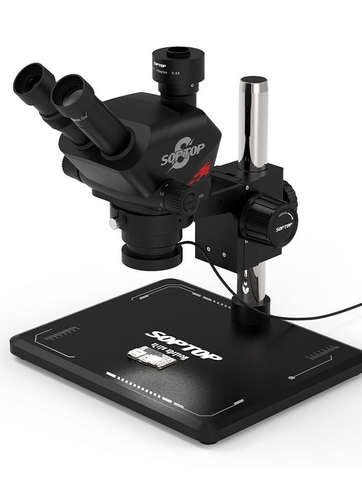 SOPTOP 7060 Ultra Trinocular HD Microscope 7X–60X Continuous Zoom with LED Light for PCB Repair, Mobile Phone Repair, Jewelry Inspection, Laboratory & Industrial Use - Image 1