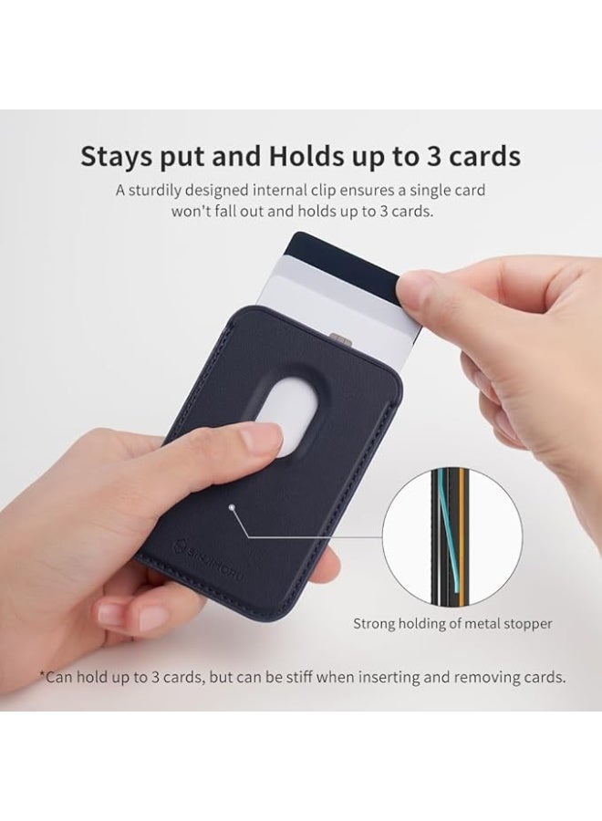 Compatible with Magnetic Card Wallet, Premium Vegan Leather Phone Wallet for MagSafe 3-Card Holder Compatible with iPhone 17 Plus Pro Max 16 15 14 13 Series. M-Viica Marine Blue - Image 2