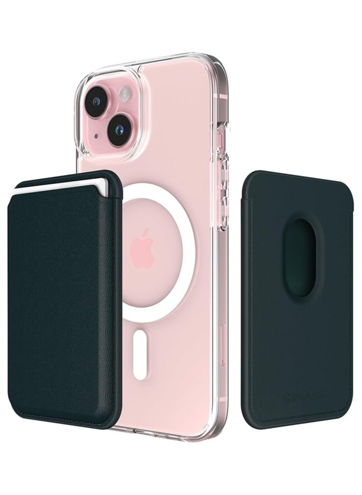 Compatible with Magnetic Card Wallet, Premium Vegan Leather Phone Wallet for MagSafe 3-Card Holder Compatible with iPhone 17 Plus Pro Max 16 15 14 13 Series. M-Viica Marine Blue - Image 1