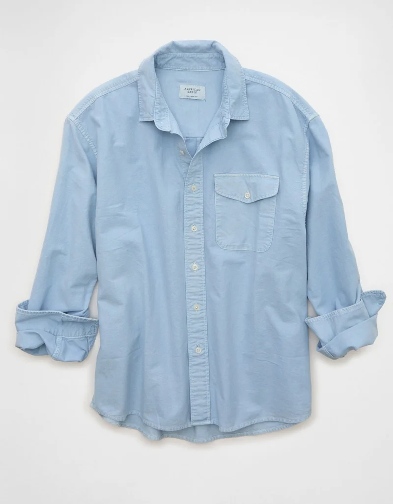 American Eagle  AE Everyday Relaxed Fit Oxford Shirt for Men | Best Price UAE