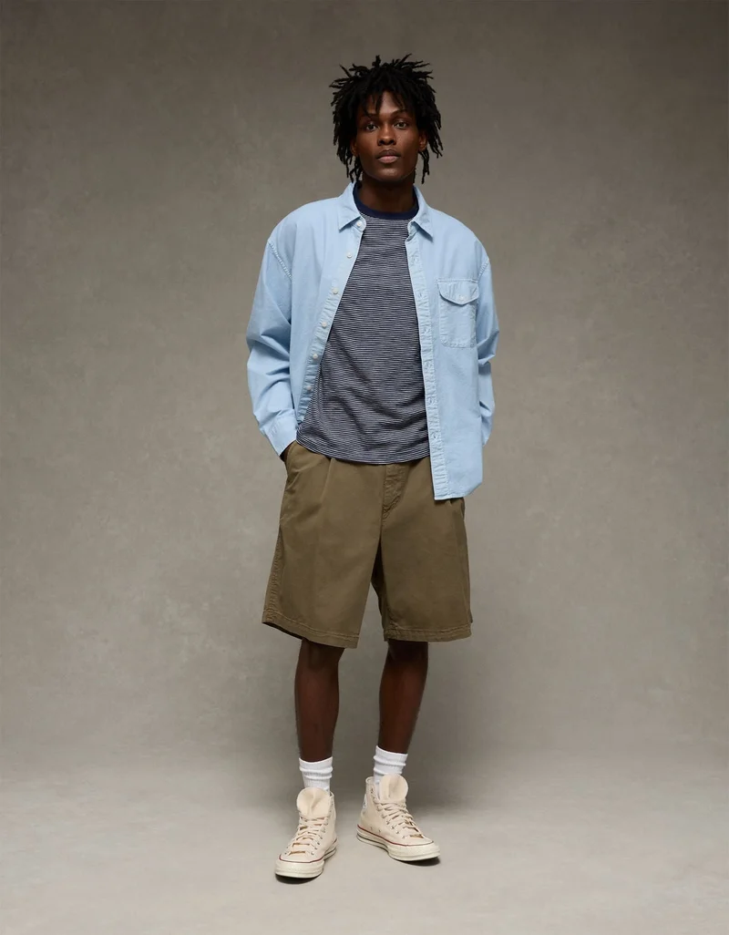 American Eagle  AE Everyday Relaxed Fit Oxford Shirt for Men | Best Price UAE