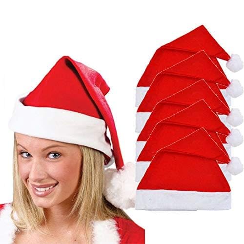 Evisha 6 Pcs Christmas Caps Santa Caps Charistmas caps For Tree Decoration X-Mass Caps Hats Santa Caps Santa Claus Caps - Image 3
