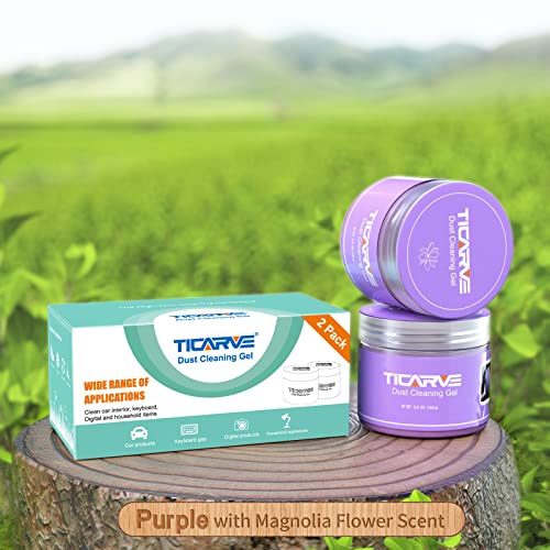 TICARVE 2Pack Cleaning Gel for Car Putty Car Vent Cleaner Cleaning Putty Gel Auto Tools Car Interior Cleaner Dust Mud for Cars and Keyboard Cleaner Slime Purple (320g/11.2oz) - Image 5