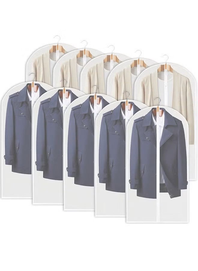 SafiDur Garment Bag Transparent Suit Bag Set of 10 Garment Bag Cover Dustproof Clothes Cover Bags Foldable Clothe Storage Bag Protector for Closet Storage Suit,Robe,Long Dress,60*100CM. - Image 1