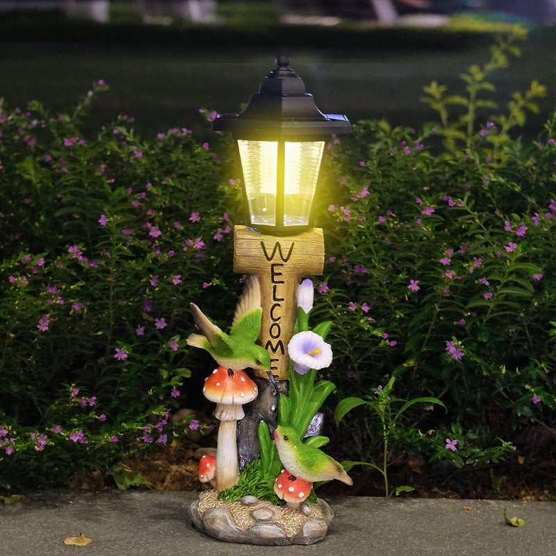 Rural Creative Hummingbird Solar Outdoor Light Statue for Villa Balcony Garden Decor Lamp - Image 4
