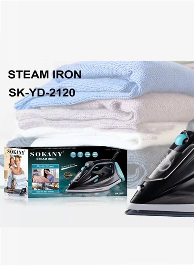 sokany - Steam Iron with Non Stick Soleplate Self Clean Function - Image 1