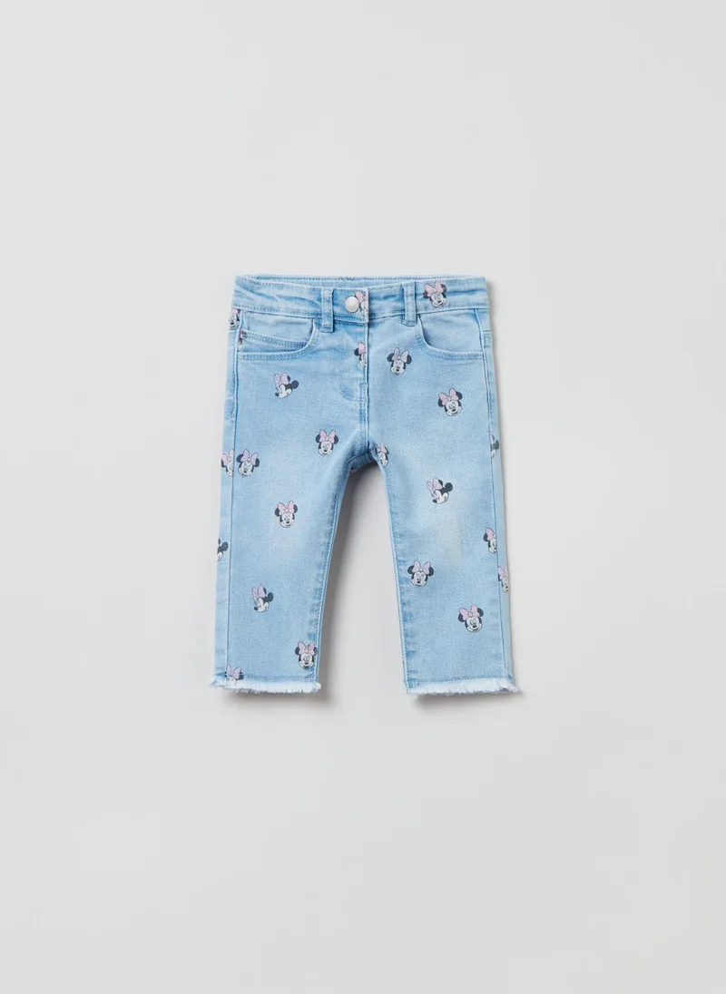 او في اس OVS Disney Baby Minnie Mouse Print Jeans