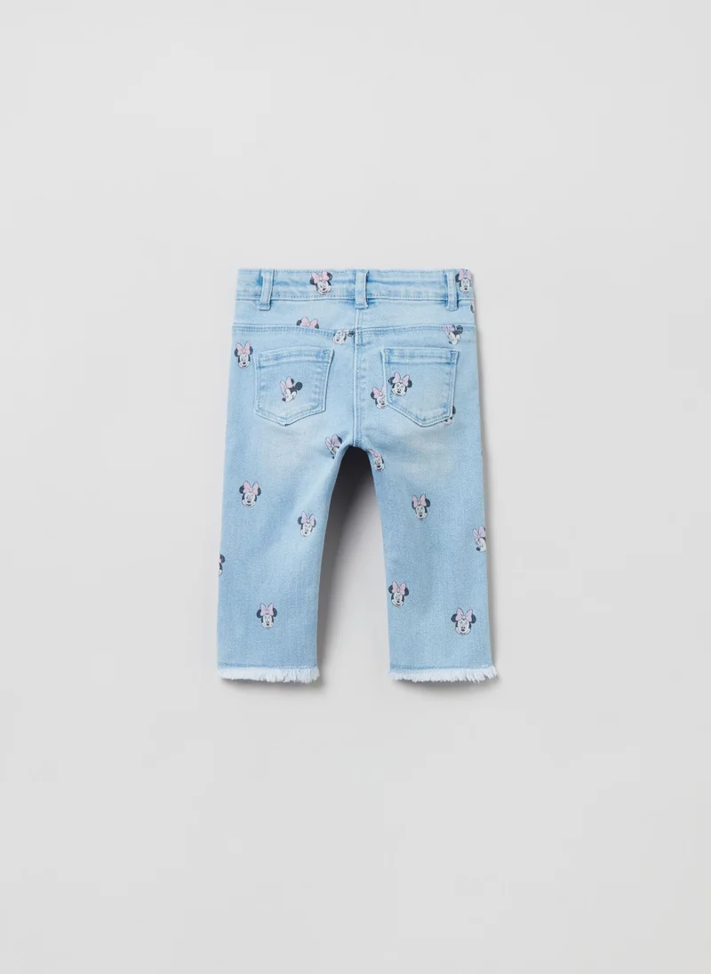 او في اس OVS Disney Baby Minnie Mouse Print Jeans