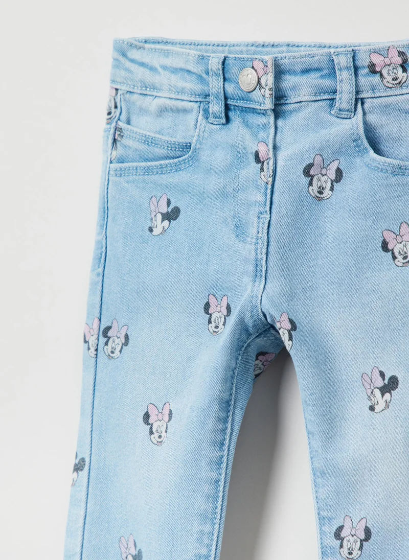 او في اس OVS Disney Baby Minnie Mouse Print Jeans