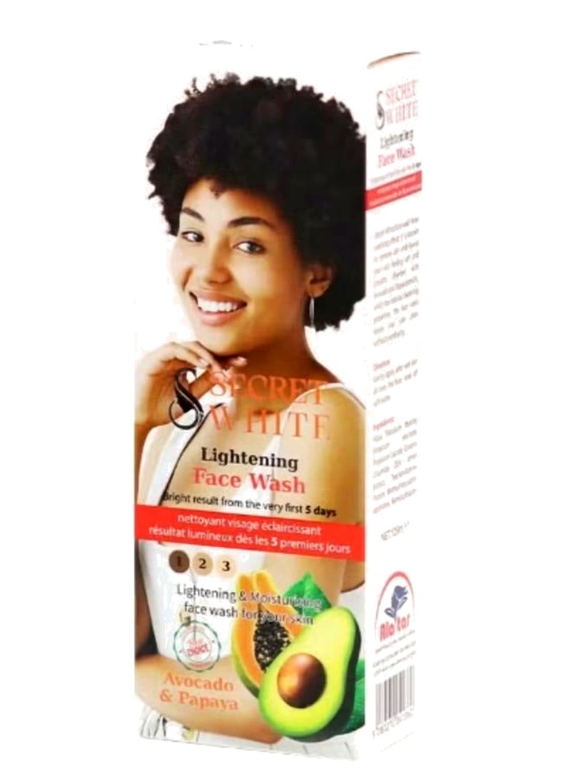 Secret White Avocado & Papaya Whitening Face Wash 125ml