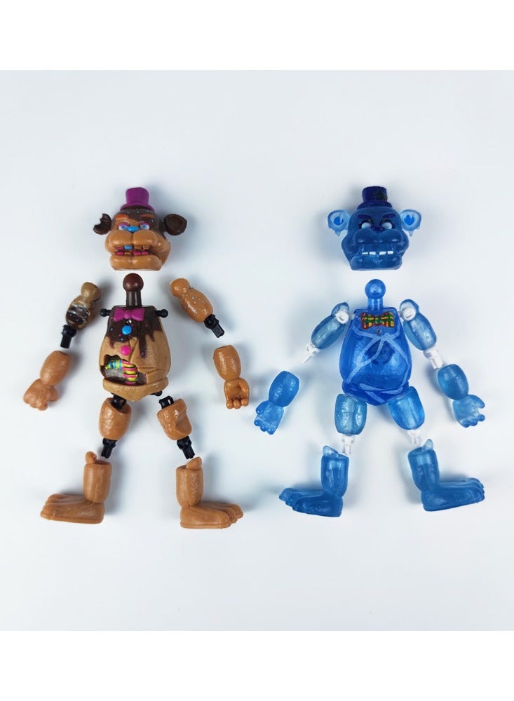 6pc FNAF Figures Bonnie Foxy Fazbear Bear Five Nights At Freddy's Action Figure Dolls with Light - Image 3