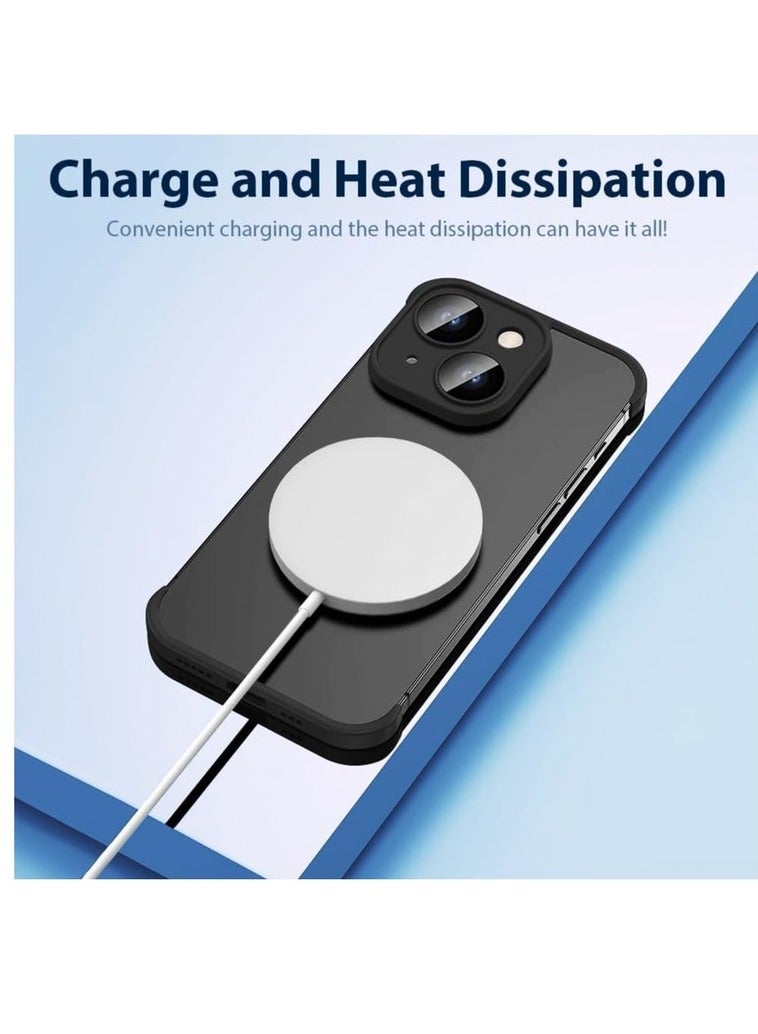 URBBKING 1Pcs iPhone Case TPU Bumper, Compatible for iPhone 14 Plus Case with Thin Lens Protection Case, Frameless Four Corner Fall Protection Mat, Slim Shockproof Soft TPU Silicone Cover, Black - Image 2