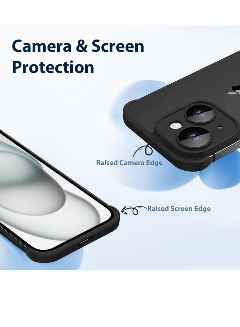 URBBKING 1Pcs iPhone Case TPU Bumper, Compatible for iPhone 14 Plus Case with Thin Lens Protection Case, Frameless Four Corner Fall Protection Mat, Slim Shockproof Soft TPU Silicone Cover, Black - Image 5