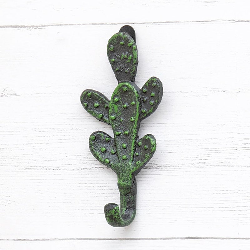 The Bridge Collection Cast Iron Cactus Hook for Wall - Metal Cactus Coat Rack for Southwestern, Desert, Boho Home Decor - Coat, Towel, Key Hook Prickly Pear Cactus Decor - Image 2