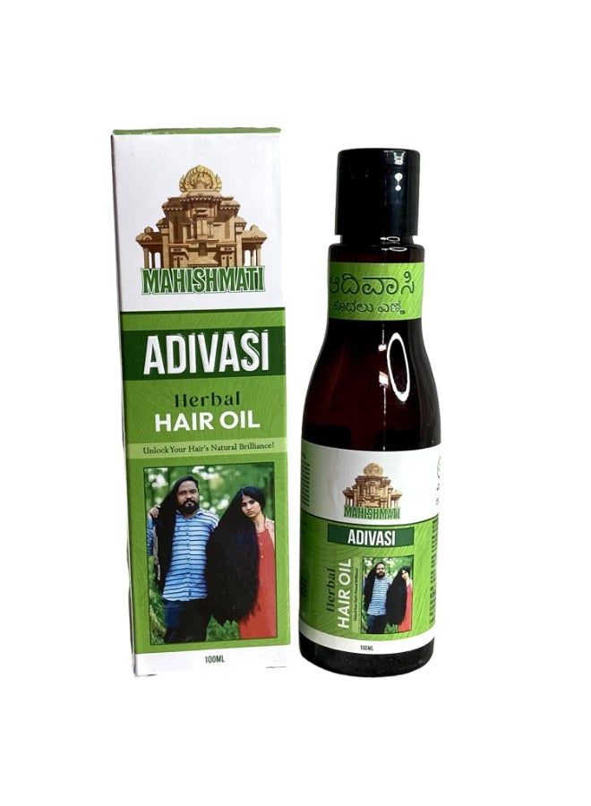 Herbal Mahishmati Adivasi Herbal Hair Oil (100ml) Hair's Natural Brilliance - Image 2