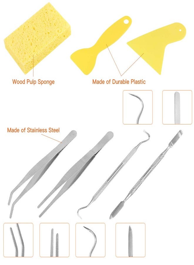 Rustark 8 Pieces Mosaic Tools Set Including 200mm Heavy Duty Glass Mosaic Cut Nippers, 2 Scrapers, 2 Tweezers, 1 Double-EndedHook, 1 Spatula, 1 Sponge - Image 4