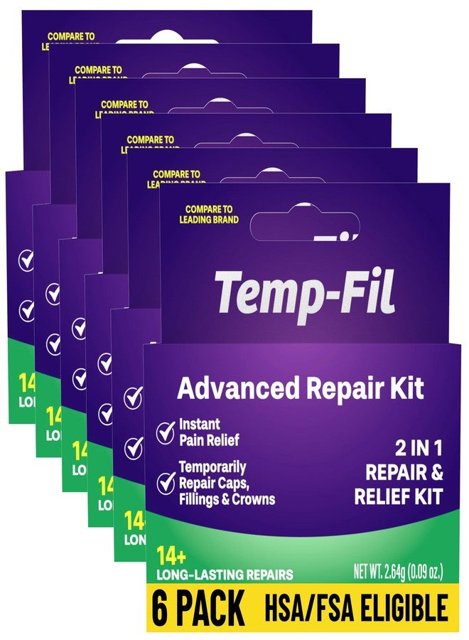 Dentemp Temp-Fil Advanced Repair Kit, 2-in-1 Repair & Relief Kit for Lost Fillings, Loose Caps & Crowns – Instant Relief, 14+ Long-Lasting Repairs, 2.64g (Packaging May Vary - Image 1
