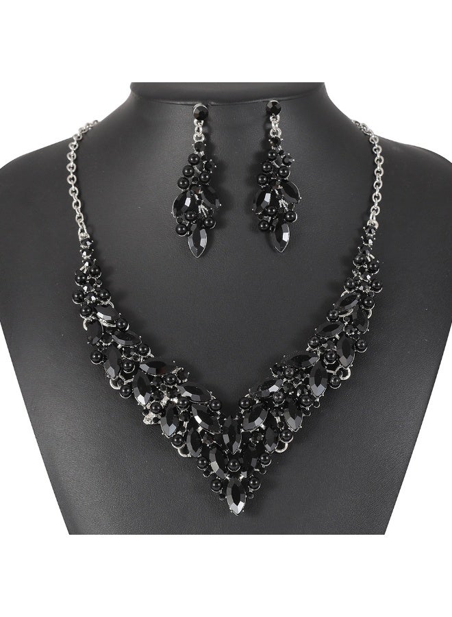 NIBEMINENT Bridal Wedding Jewelry Set - Exquisite Necklace and Earring Combination