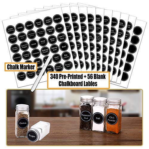 SWOMMOLY 66 Glass Spice Jars with 703 Spice Labels, Chalk Marker and Funnel Complete Set. 66 Square Glass Jars 4oz, Airtight Cap, Pour/sift Shaker Lid - Image 2