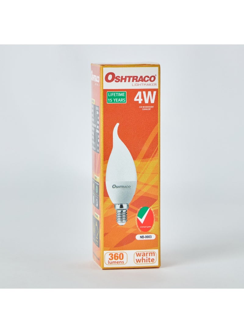 OSHTRACO لمبة LED من النوع الأبيض الدافئ E14 بقوة 4 وات، 4 × 13 × 4 سم - Image 3