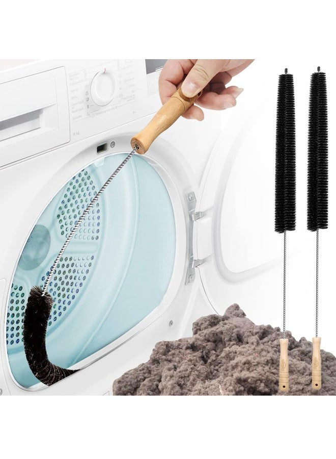 Dryer Vent Cleaner Kit 2 Pack - Household Cleaning Supplies 304 Stainless Steel Dryer Lint Brush, Home Essentials for Lint Trap Dust & Pet Hair，Clothes Dryer Lint Vent Trap Cleaner Brush Gas Electric Fire Prevention Exhaust - Image 1