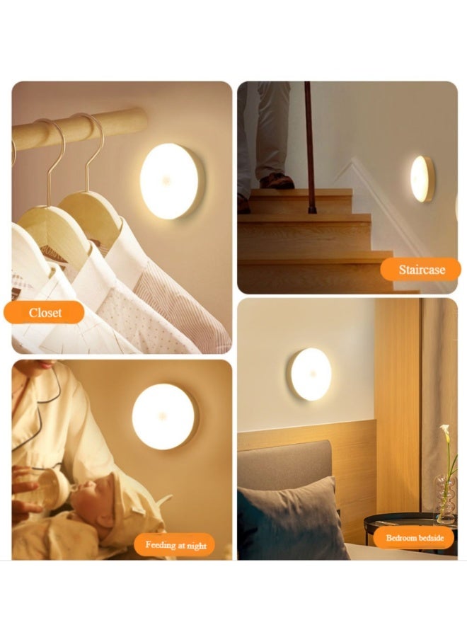 Human body intelligent induction light LED night light USB circular charging magnetic suction free cabinet toilet staircase light  - Image 1