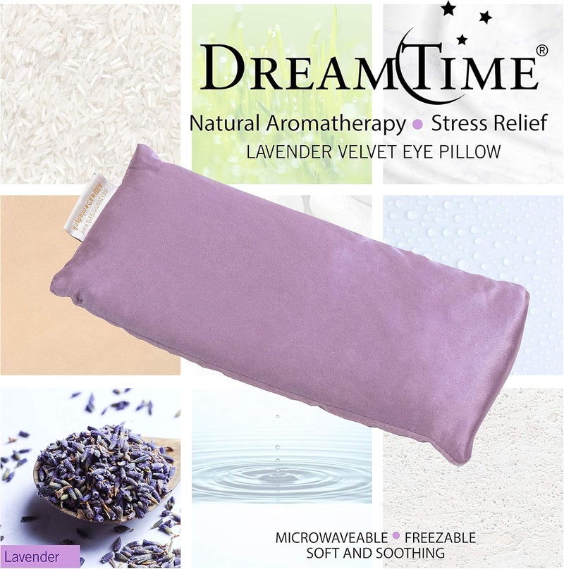 DreamTime Inner Peace Eye Pillow, Aromatherapy Lavender, Wellness and Relaxation Mask, Sooth Stress and Relieve Headaches, Purple Velvet - Image 4
