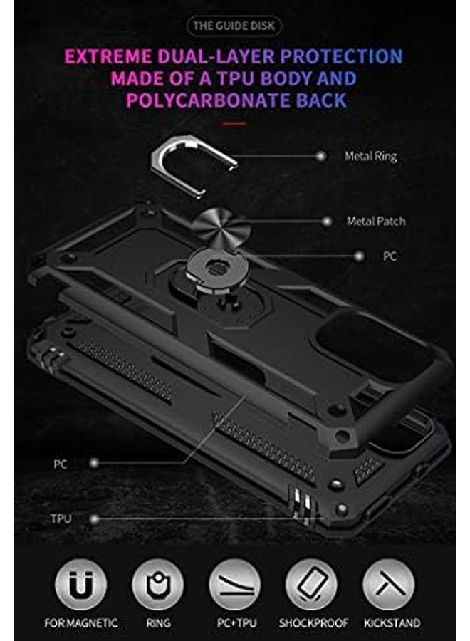 erorex Case For Xiaomi Poco M3 Pro 5G Redmi Note 10 5G Note 10T 5G Ring Holder Protective Silicone Shockproof Tough Armor Hard Phone Cover Black - Image 2