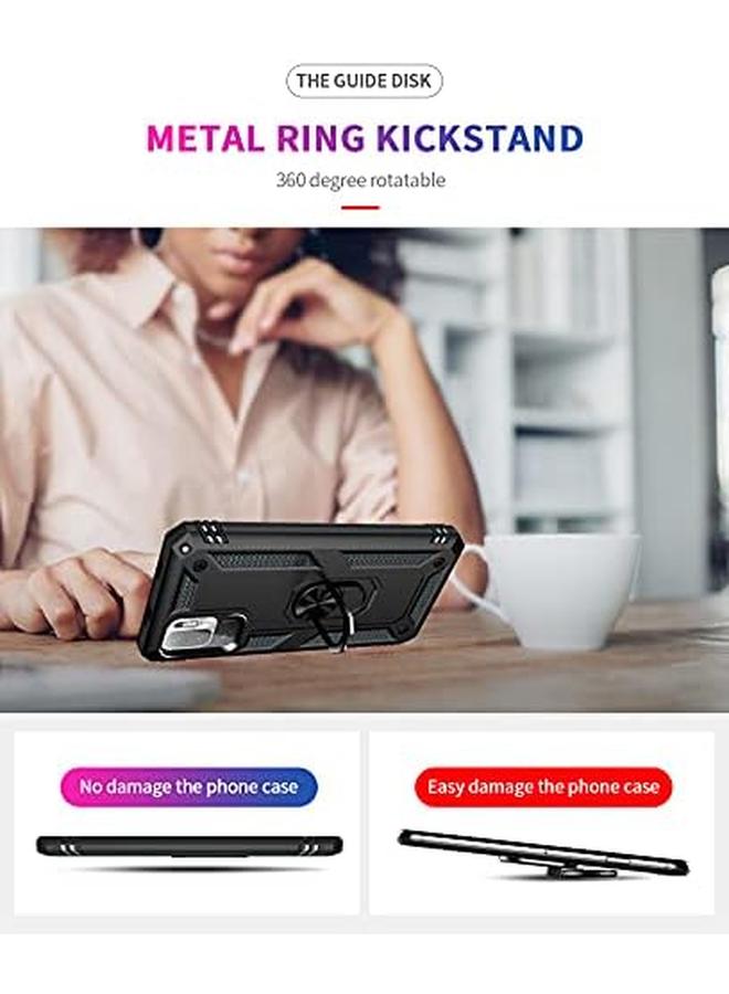 erorex Case For Xiaomi Poco M3 Pro 5G Redmi Note 10 5G Note 10T 5G Ring Holder Protective Silicone Shockproof Tough Armor Hard Phone Cover Black - Image 4