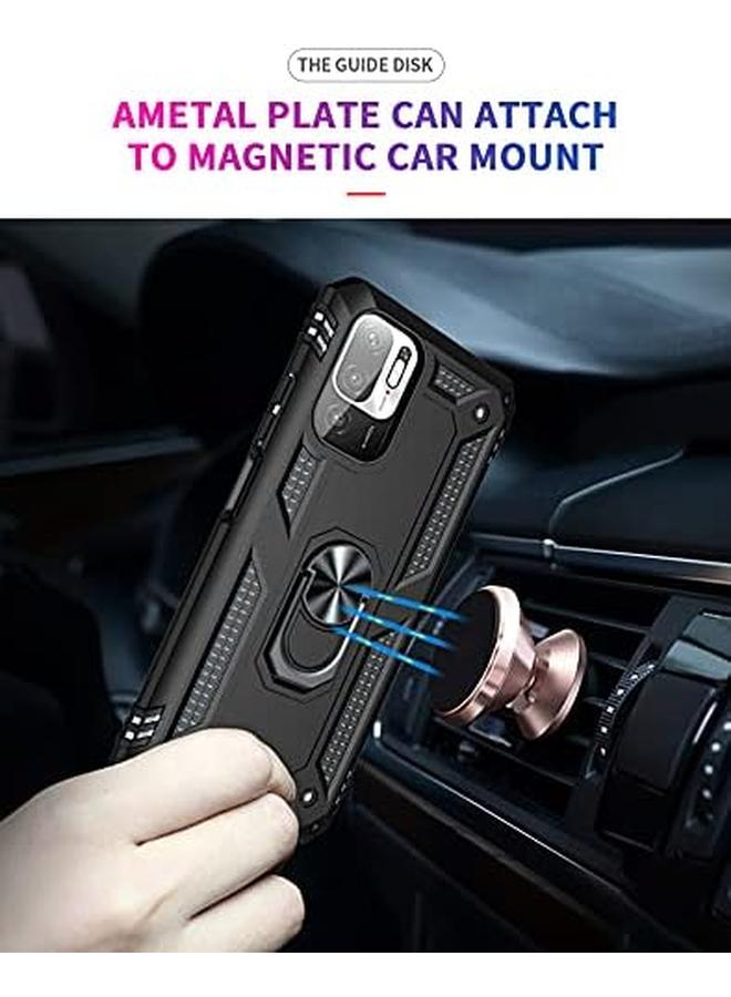 erorex Case For Xiaomi Poco M3 Pro 5G Redmi Note 10 5G Note 10T 5G Ring Holder Protective Silicone Shockproof Tough Armor Hard Phone Cover Black - Image 3