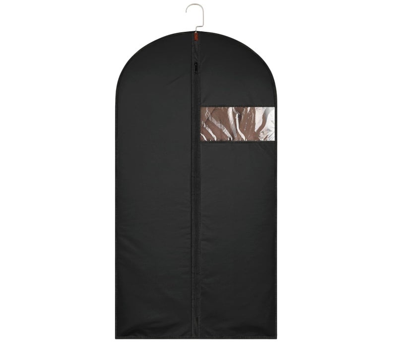 JOLYEAK 47-Inch Garment Bags Covers,Hanging Clothes Bag, Suit Cover Bags with Clear Window for Hanging Closet Clothes Storage and Travel (Black-47Inch) - Image 1