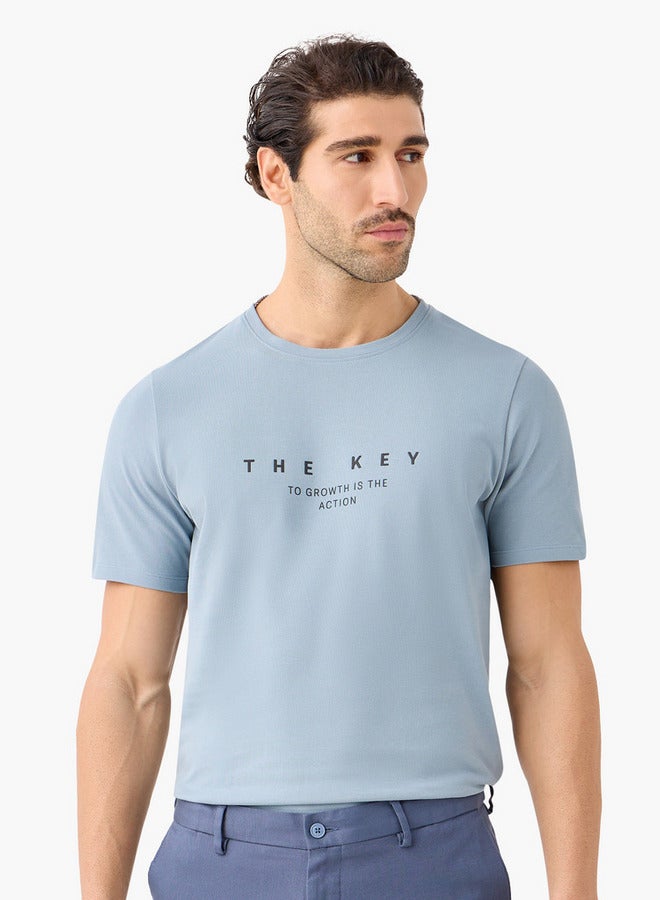 Iconic Printed T-shirt with Round Neck and Short Sleeves - Image 1