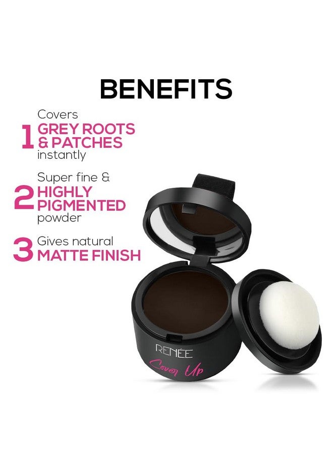 Renee Cover-Up Hair Powder- Brown, Helps Cover Grey Roots & Bald Spots Instantly, Highly Pigmented, Fuller And Denser, Long-Lasting & Matte Finish, Super-Fine Powder For Flawless Application, 4Gm - Image 4