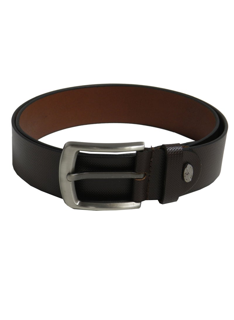 LAVERI LEATHER حزام بني رسمي وغير رسمي من الجلد الطبيعي 40 مم للرجال - Image 3