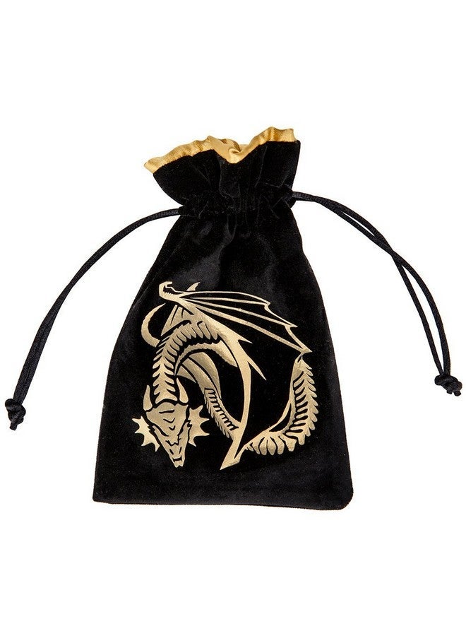 Q WORKSHOP Q-Workshop Dragon Black & Golden Velour Dice Bag - Image 2