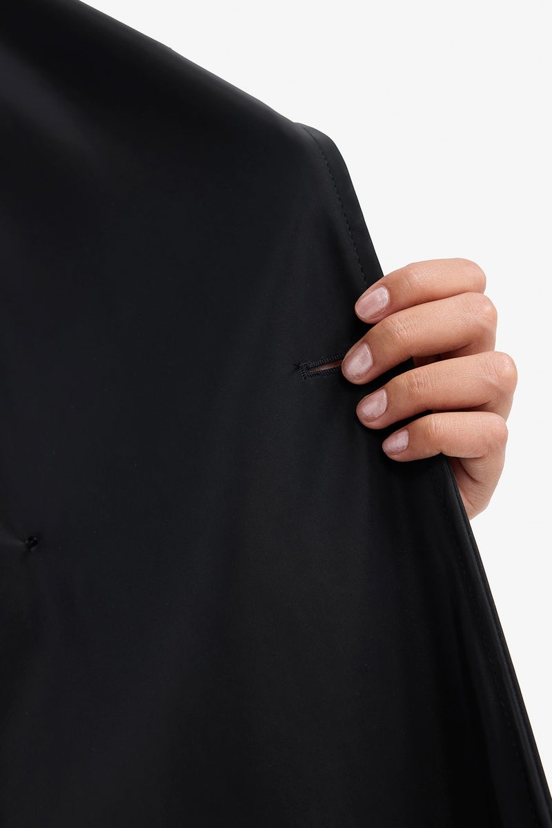 ديفاكتو ترانش كوت طويل جلد صناعي قصة عادية بحزام - Image 5